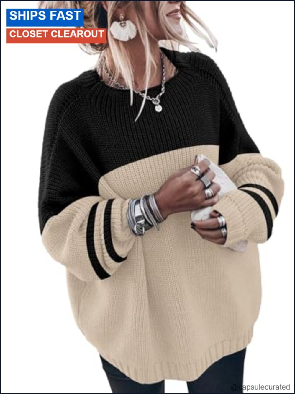 Oversized Chunky Knit Mock Neck Pullover Sweater Batwing Sleeve Cozy Fall Top